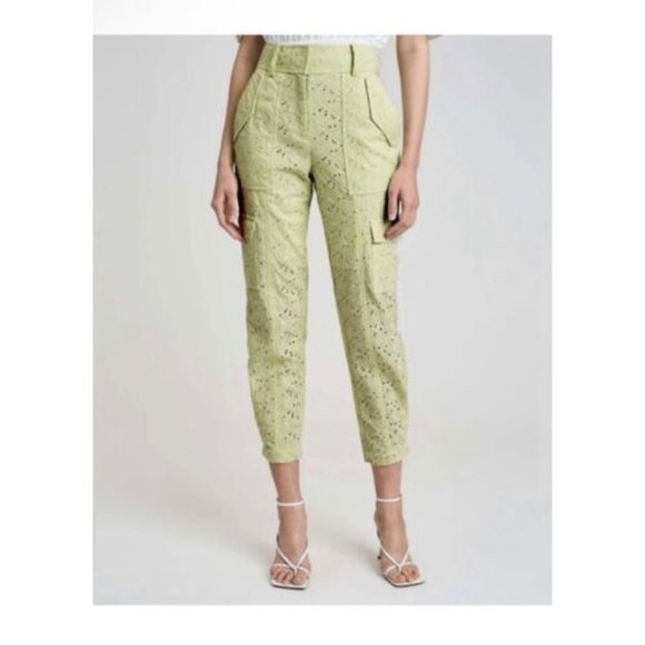 Derek Lam Pants - DEREK LAM 10 CROSBY Pants Women’s 4 Green NWOT Mila Utility Eyelet Cargo Tapered
